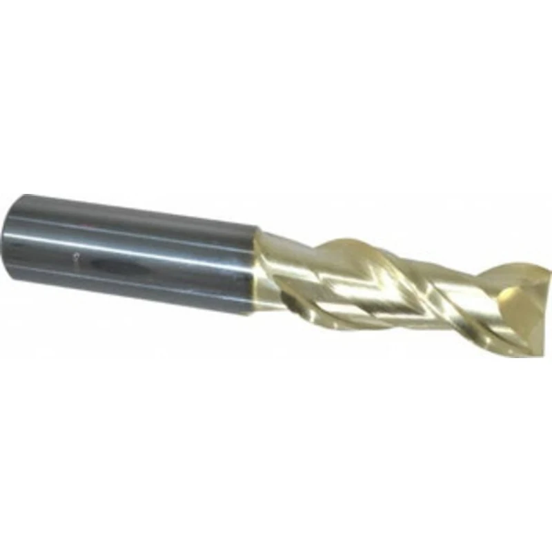 PROMAX Tools 1/2, 1-1/4 LOC, 1/2 Shank Diam, 3 OAL, 2 Flute, Solid Carbide Square End Mill Single End, ZrN Finish, Sp...
